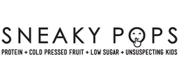 SNEAKY POPS PROTEIN + COLD PRESSED FRUIT + LOW SUGAR + UNSUSPECTING KIDS trademark
