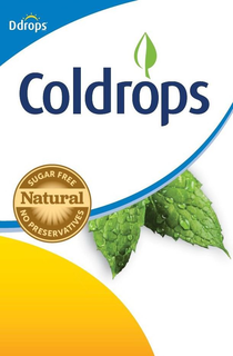 DDROPS COLDROPS SUGAR FREE NATURAL NO PRESERVATIVES trademark
