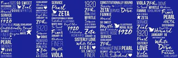 ARIZONA PEARL VIOLA MYRTLE FANNIE FINER ZETA 1920 HOWARD DOVE ZEAL ILLUSTRIOUS SERVICE SISTERHOOD SCHOLARSHIP CONSTITUTIONALLY BOUND ROYAL BLUE WHITE WHITE ROSE SISTERLY LOVE JANUARY 16 AICBL ZPHI SO SWEET trademark