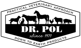 PRACTICAL VETERINARY APPROACH DR. POL SINCE 1971 DOWN TO EARTH PRODUCTS trademark