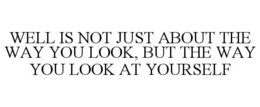 WELL IS NOT JUST ABOUT THE WAY YOU LOOK, BUT THE WAY YOU LOOK AT YOURSELF trademark