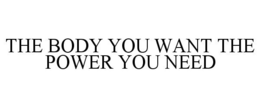 THE BODY YOU WANT THE POWER YOU NEED trademark