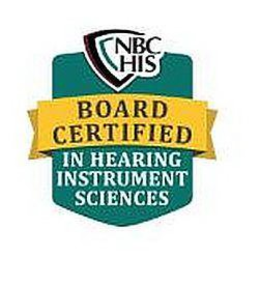 NBC HIS BOARD CERTIFIED IN HEARING INSTRUMENT SCIENCES trademark