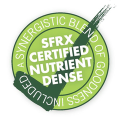 SFRX CERTIFIED NUTRIENT DENSE A SYNERGISTIC BLEND OF GOODNESS INCLUDED trademark