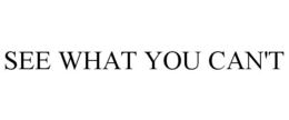 SEE WHAT YOU CAN'T trademark