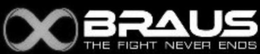 BRAUS THE FIGHT NEVER ENDS trademark