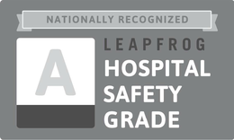 NATIONALLY RECOGNIZED LEAPFROG HOSPITAL SAFETY GRADE A trademark