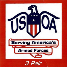 USOA SERVING AMERICA'S ARMED FORCES 3 PAIR trademark