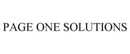 PAGE ONE SOLUTIONS trademark