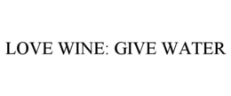 LOVE WINE: GIVE WATER trademark