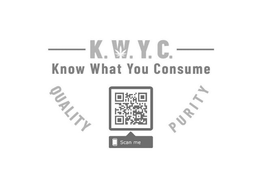 K.W.Y.C. KNOW WHAT YOU CONSUME QUALITY PURITY SCAN ME trademark