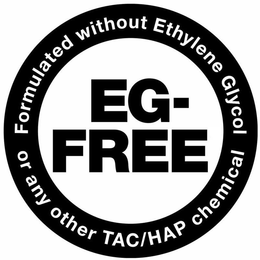 EG-FREE FORMULATED WITHOUT ETHYLENE GLYCOL OR ANY OTHER TAC/HAP CHEMICAL trademark