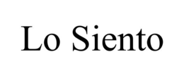 LO SIENTO trademark