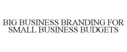 BIG BUSINESS BRANDING FOR SMALL BUSINESS BUDGETS trademark