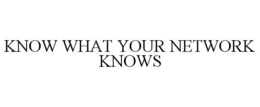KNOW WHAT YOUR NETWORK KNOWS trademark
