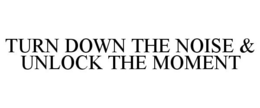 TURN DOWN THE NOISE & UNLOCK THE MOMENT trademark