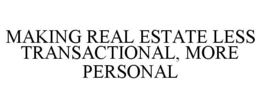MAKING REAL ESTATE LESS TRANSACTIONAL, MORE PERSONAL trademark