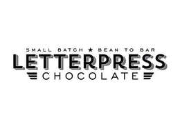 LETTERPRESS CHOCOLATE SMALL BATCH BEAN TO BAR trademark