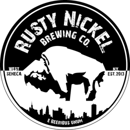RUSTY NICKEL BREWING CO. WEST SENECA N.Y. EST. 2013 E BEERIBUS UNUM trademark