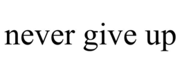 NEVER GIVE UP trademark