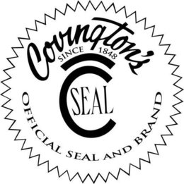 COVINGTON'S SINCE 1848 C SEAL OFFICIAL SEAL AND BRAND trademark