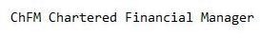 CHFM CHARTERED FINANCIAL MANAGER trademark