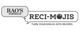 RAO'S HOMEMADE RECI-MOJIS TURN YOUR EMOJIS INTO RECIPES. trademark