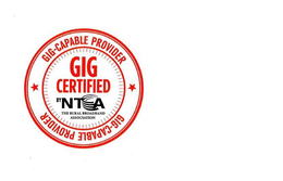 GIG-CAPABLE PROVIDER GIG CERTIFIED BY NTCA THE RURAL BROADBAND ASSOCIATION trademark