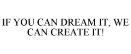 IF YOU CAN DREAM IT, WE CAN CREATE IT! trademark