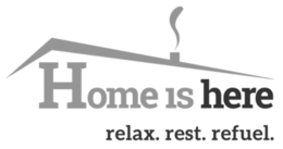 HOME IS HERE RELAX. REST. REFUEL. trademark