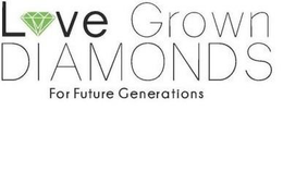 LOVE GROWN DIAMONDS FOR FUTURE GENERATIONS trademark