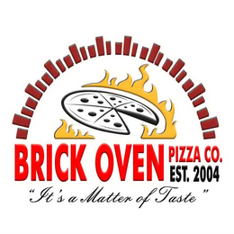 BRICK OVEN PIZZA CO. IT'S A MATTER OF TASTE trademark