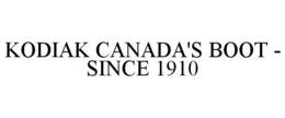 KODIAK CANADA'S BOOT - SINCE 1910 trademark