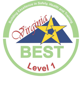 VIRGINIA BEST LEVEL 1 BUILDING EXCELLENCE IN SAFETY, HEALTH AND TRAINING trademark