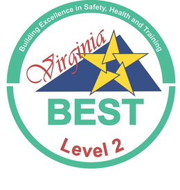 VIRGINIA BEST LEVEL 2 BUILDING EXCELLENCE IN SAFETY, HEALTH AND TRAINING trademark