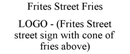 FRITES STREET FRIES LOGO - (FRITES STREET STREET SIGN WITH CONE OF FRIES ABOVE) trademark