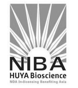 NIBA HUYA BIOSCIENCE NDA IN-LICENSING BENEFITING ASIA trademark