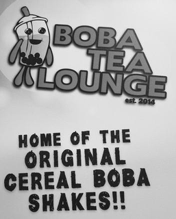 BOBA TEA LOUNGE EST 2014 HOME OF THE ORIGINAL CEREAL BOBA SHAKES!! trademark