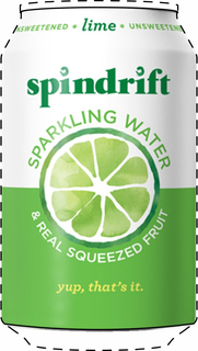 SPINDRIFT * LIME * UNSWEETENED SPARKLING WATER & REAL SQUEEZED FRUIT YUP, THAT'S IT. trademark