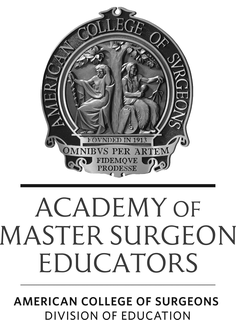 ACADEMY OF MASTER SURGEON EDUCATORS AMERICAN COLLEGE OF SURGEONS DIVISION OF EDUCATION AMERICAN COLLEGE OF SVRGEONS FOVNDED IN 1913 OMNIBVS PER ARTEM FIDEMQVE PRODESSE trademark