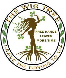 THE WIG TREE LEAVE THE DRYING TO US FREE HANDS LEAVES MORE TIME trademark