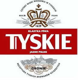 CZTERY WIEKI WARZENIA W TYCHACH MADE INPOLAND 1629 KLASYKA PIWA TYSKIE JASNE PELNE GRONIE RECEPTURA TYSKICH BROWAROW KSIAZECYCH trademark