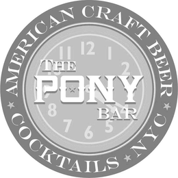 THE PONY BAR AMERICAN CRAFT BEER COCKTAILS NYC trademark