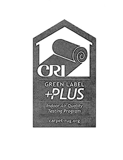 CRI GREEN LABEL+PLUS INDOOR AIR QUALITY TESTING PROGRAM CARPET-RUG.ORG trademark