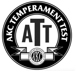 AKC TEMPERAMENT TEST ATT AMERICAN KENNEL CLUB AKC FOUNDED 1884 trademark