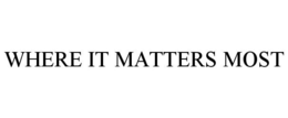 WHERE IT MATTERS MOST trademark