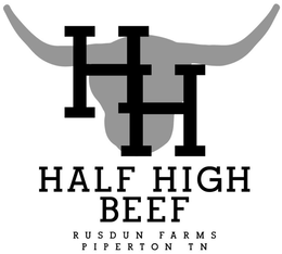 HH HALF HIGH BEEF RUSDUN FARMS · PIPERTON TN trademark