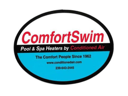 COMFORTSWIM POOL & SPA HEATERS BY CONDITIONED AIR THE COMFORT PEOPLE SINCE 1962 WWW.CONDITIONEDAIR.COM 239-643-2445 trademark