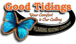 GOOD TIDINGS YOUR COMFORT IS OUR CALLING PLUMBING HEATING COOLING trademark