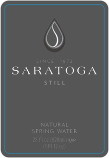 SINCE 1872 SARATOGA STILL NATURAL SPRING WATER 28 FL OZ (828ML) (1 PT 12 OZ) trademark